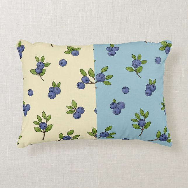 Blueberry Repeat Pattern – Pastel Vibe Accent Pillow (Front)
