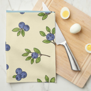 Blueberry Repeat Pattern – Pastel Vibe Kitchen Towel