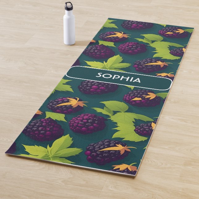 Blueberry Retro Colourful Personalized Pattern Yoga Mat (In Situ)