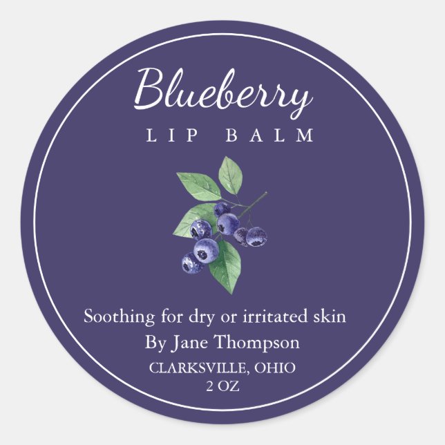 Blueberry Salve / balm Label (Front)