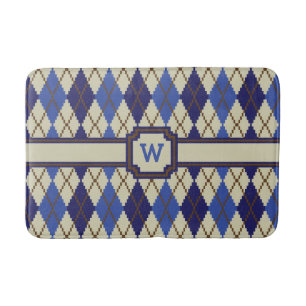 Blueberry Scone Argyle Bath Mat