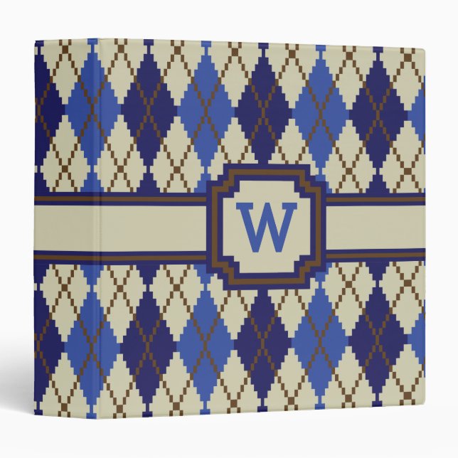 Blueberry Scone Argyle Binder (Front/Spine)