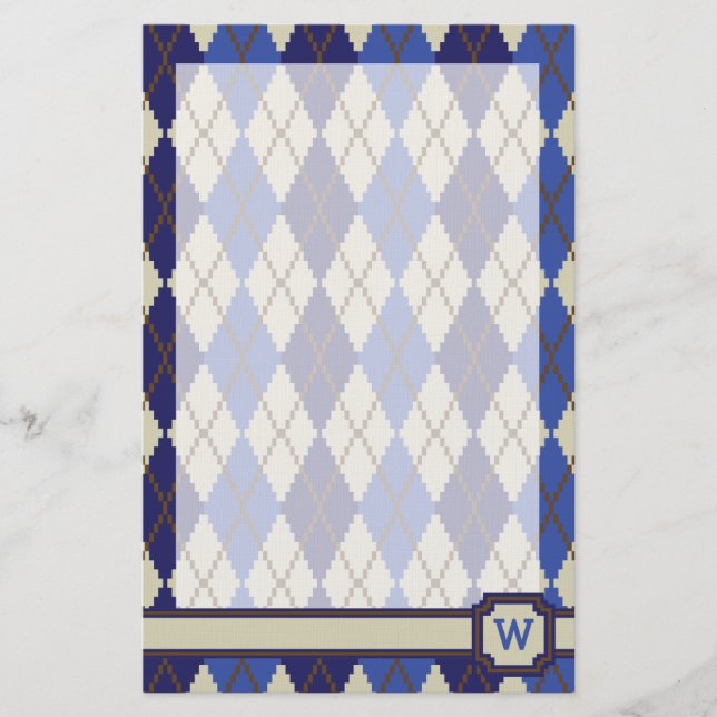 Blueberry Scone Argyle Stationery (Front)