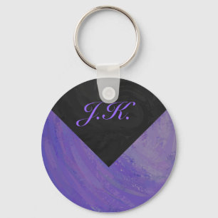 Blueberry Smear and Black Monogram Keychain