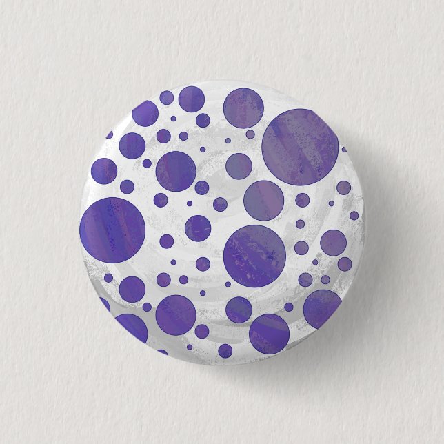 Blueberry Smear Polka Dot 1 Inch Round Button (Front)