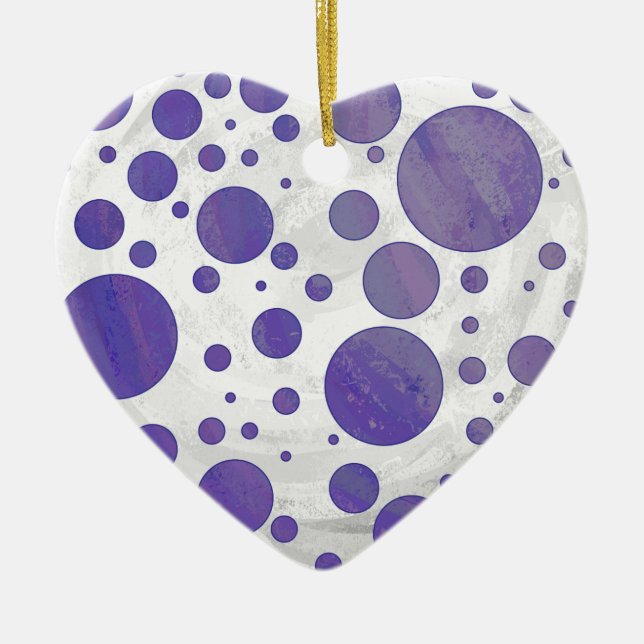 Blueberry Smear Polka Dot Ceramic Ornament (Front)