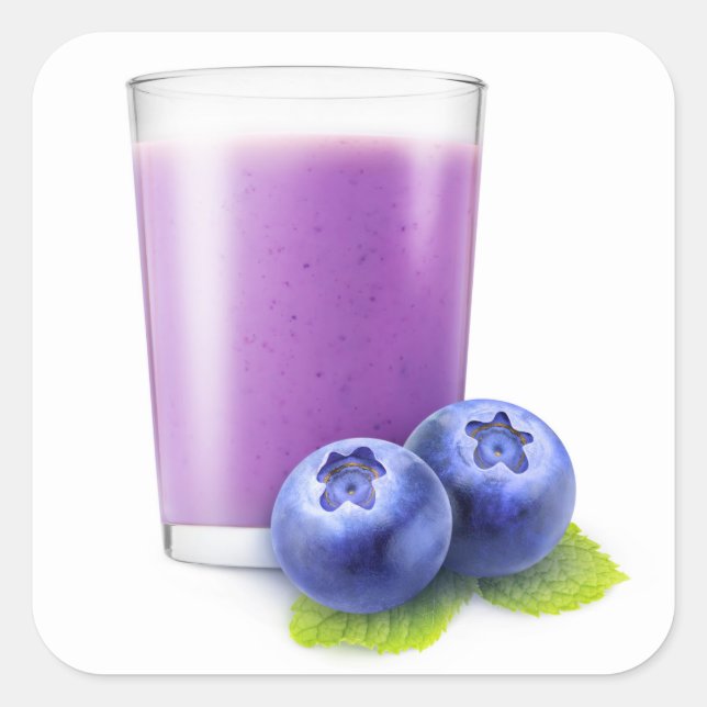 Blueberry smoothie square sticker (Front)