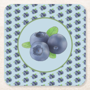 blueberry square paper coaster