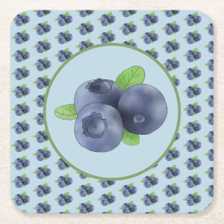 blueberry square paper coaster