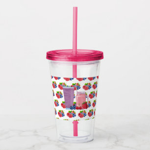Blueberry & Strawberry Smoothie Acrylic Tumbler