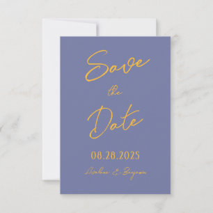 Blueberry Sunshine Typography Wedding Save The Date