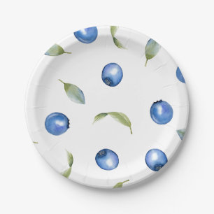 Blueberry Sweet Baby Shower Paper Plate