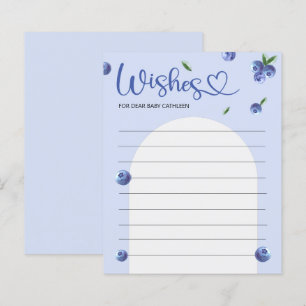 Blueberry Sweet Watercolor Baby Shower Wishes Game