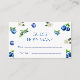 Blueberry themed Baby Shower Guess How Many Game Enclosure Card