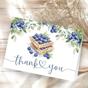 Blueberry Waffle Boy Baby Shower Folded Thank You Card