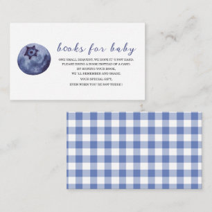 Blueberry Watercolor baby shower books for baby Enclosure Card