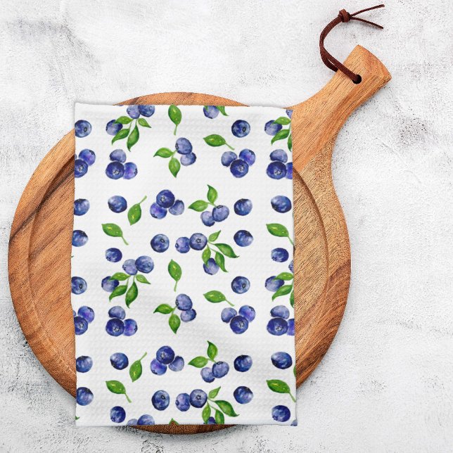 Blueberry Watercolor Berry Kitchen Cute Fruit Towel (Creator Uploaded)
