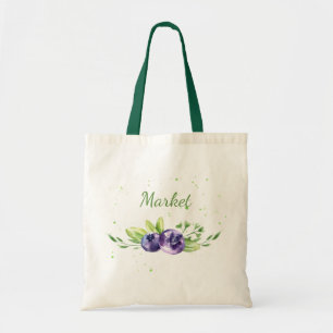 Blueberry Watercolor Tote Bag