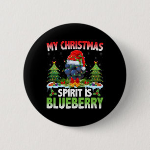 Blueberry Wearing Santa Hat - Christmas Spirit Is 2 Inch Round Button
