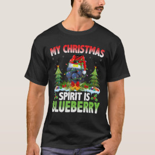 Blueberry Wearing Santa Hat Christmas Spirit Is Bl T-Shirt