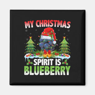Blueberry Wearing Santa Hat - Christmas Spirit Is  Magnet