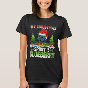 Blueberry Wearing Santa Hat - Christmas Spirit Is  T-Shirt