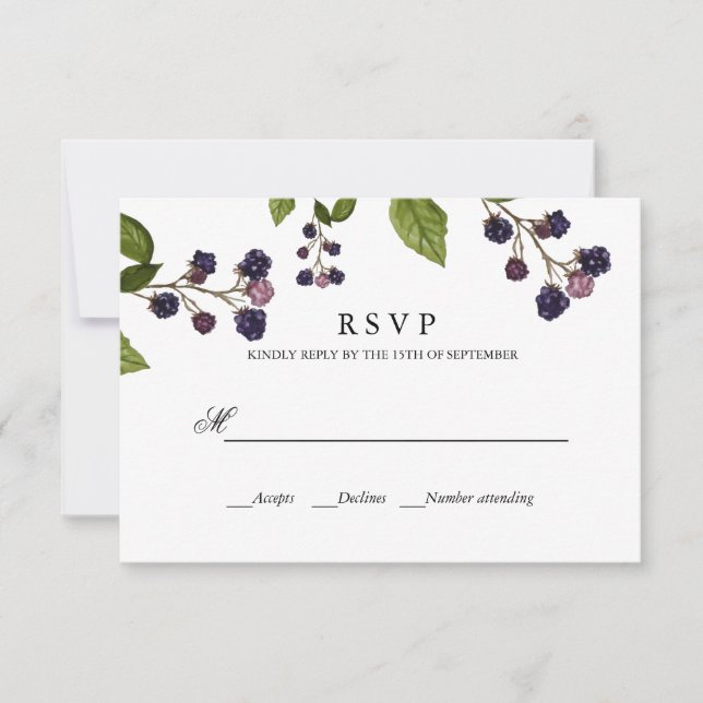 BlueBerry | WEDDING Response RSVP (Front)