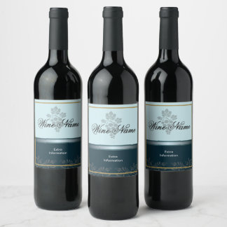 Blueberry Wine Label With Grapes