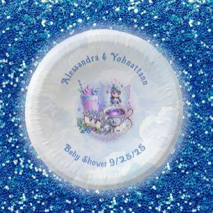 Blueberry Wishes Gnomery Kisses Shower Paper Plate