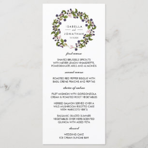 Blueberry wreath wedding Menu