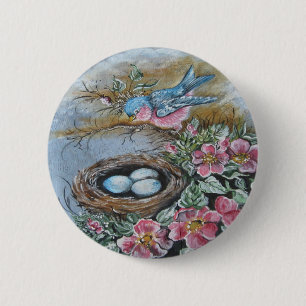 Bluebird 2 Inch Round Button