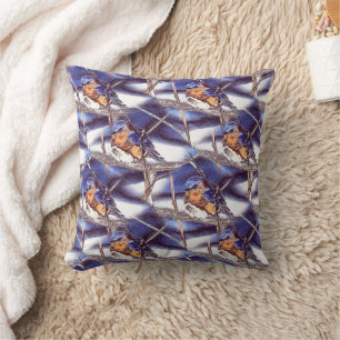 Bluebird Animal Nature Art Pattern Throw Pillow