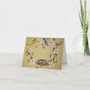 Bluebird & Apple Blossoms Card