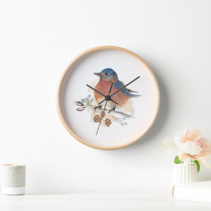Bluebird Art Wall Décor Clock