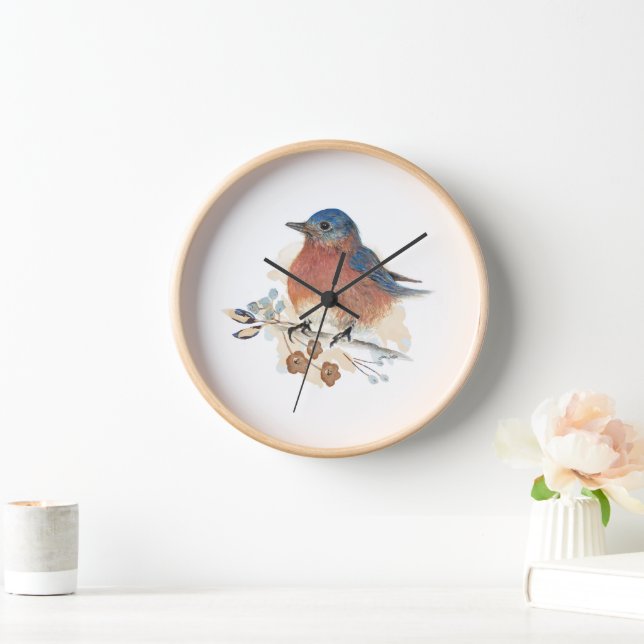 Bluebird Art Wall Décor Clock (Home)