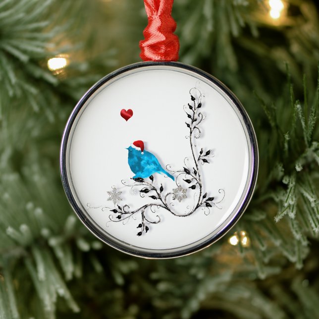 Bluebird At Christmas Metal Ornament (Creator Uploaded)