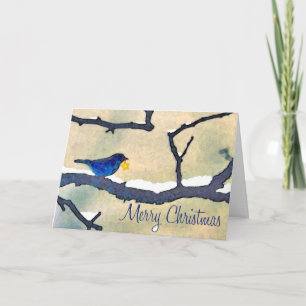 Bluebird avec carte de Noël étoilée