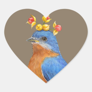 bluebird avec des autocollants doux-amers