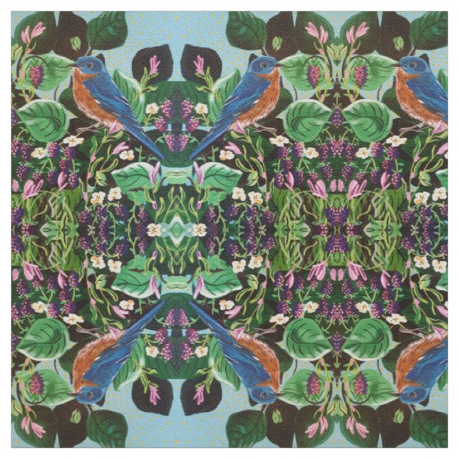 Bluebird Berry Fabric (Swatch)