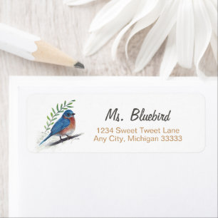 Bluebird Bird Art Return Label