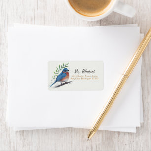 Bluebird Bird Art Return Label