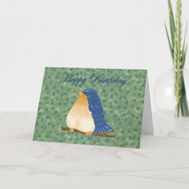 Bluebird Birthday Card (Large Print) (Front)