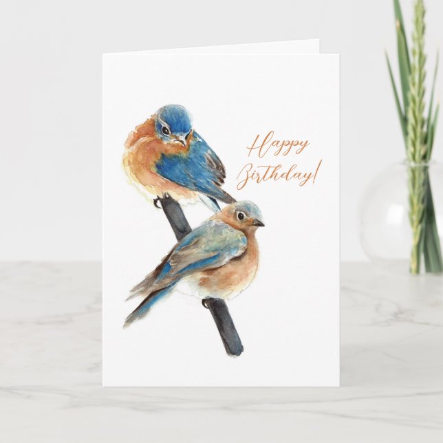 Bluebird Couple Joyeux anniversaire (Devant)