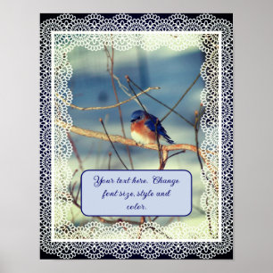 Bluebird Create Your Own Text Personalized Poster