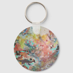 Bluebird Digital Art Keychain