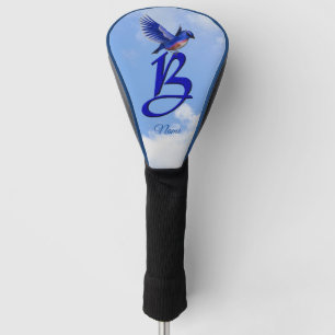 Bluebird Elegant Monogram Initial B Personalized Golf Head Cover