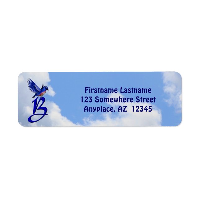 Bluebird Elegant Monogram Initial B Return Address (Front)