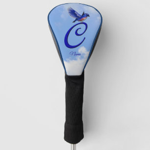 Bluebird Elegant Monogram Initial C Personalized Golf Head Cover