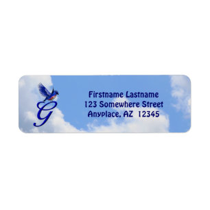 Bluebird Elegant Monogram Initial G Return Address
