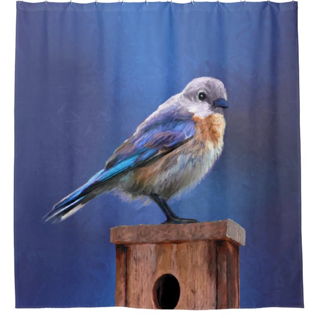 Bluebird (Female) Painting - Original Bird Art (Front)